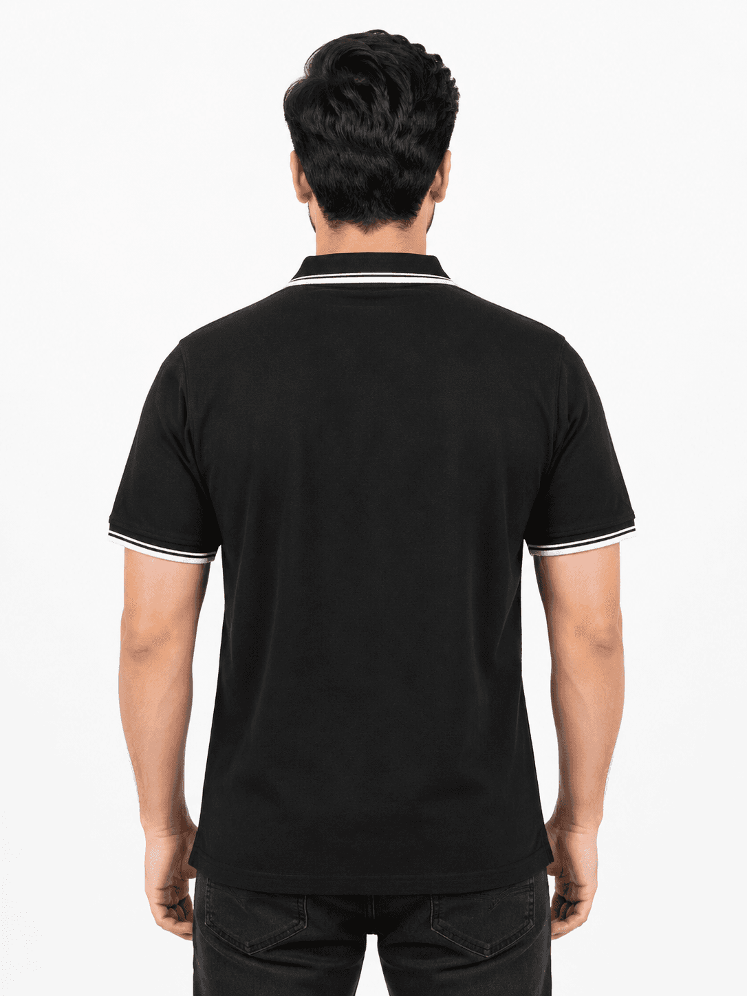 ESSENTIAL BLACK POLO T-SHIRT second view