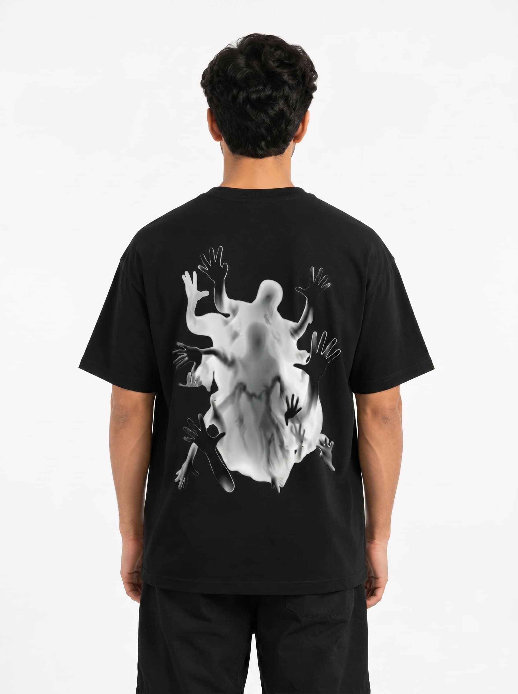 GHOST SHADOW GRAPHIC T-SHIRT - Black