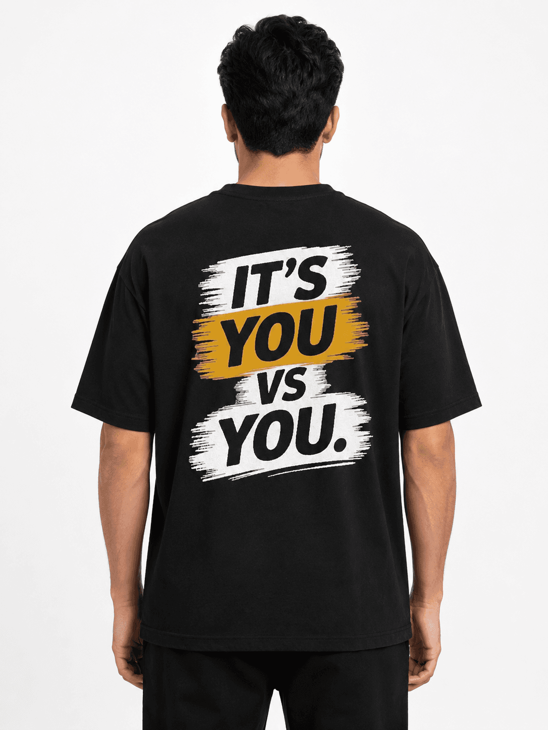 “IT'S YOU VS YOU” GRAPHIC T-SHIRT - Black
