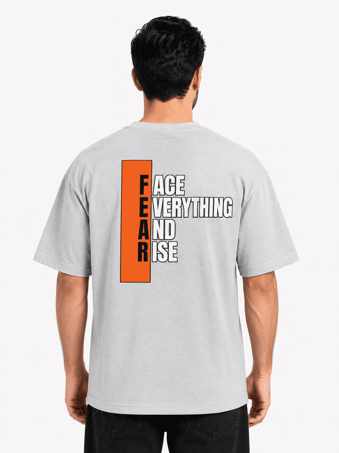 FEAR AND RISE GRAPHIC T-SHIRT - Grey