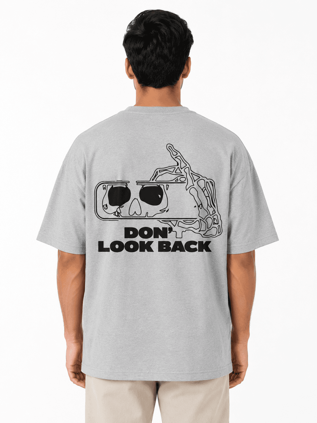 DON'T LOOK BACK GRAPHIC T-SHIRT - Grey