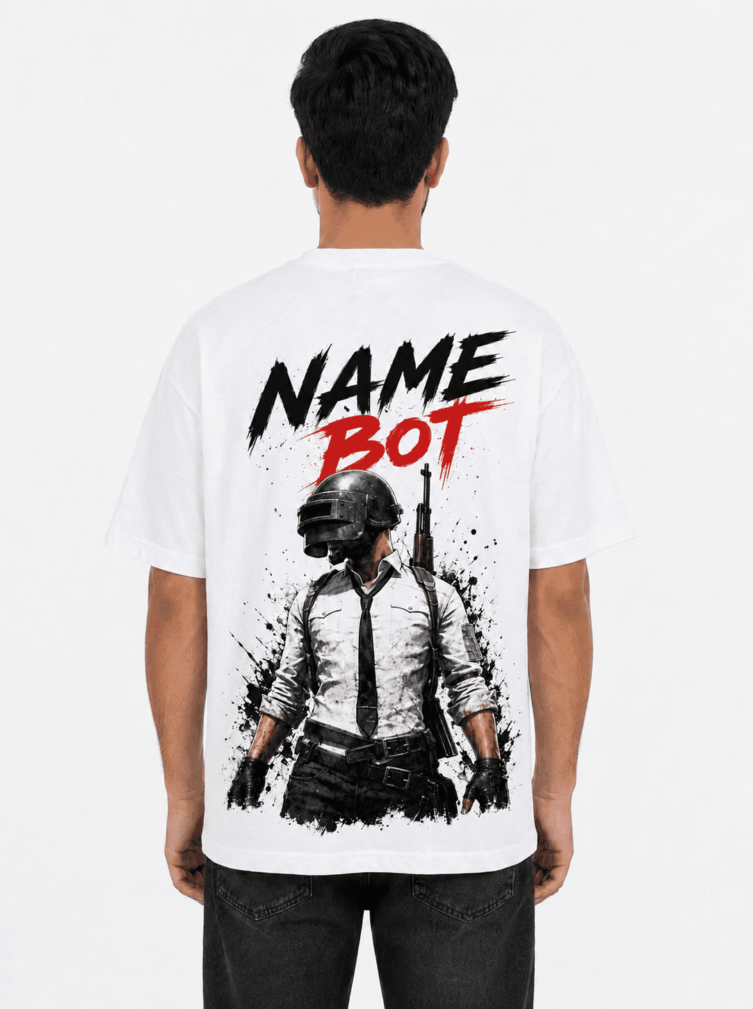 PUBG BOT GRAPHIC T-SHIRT - White