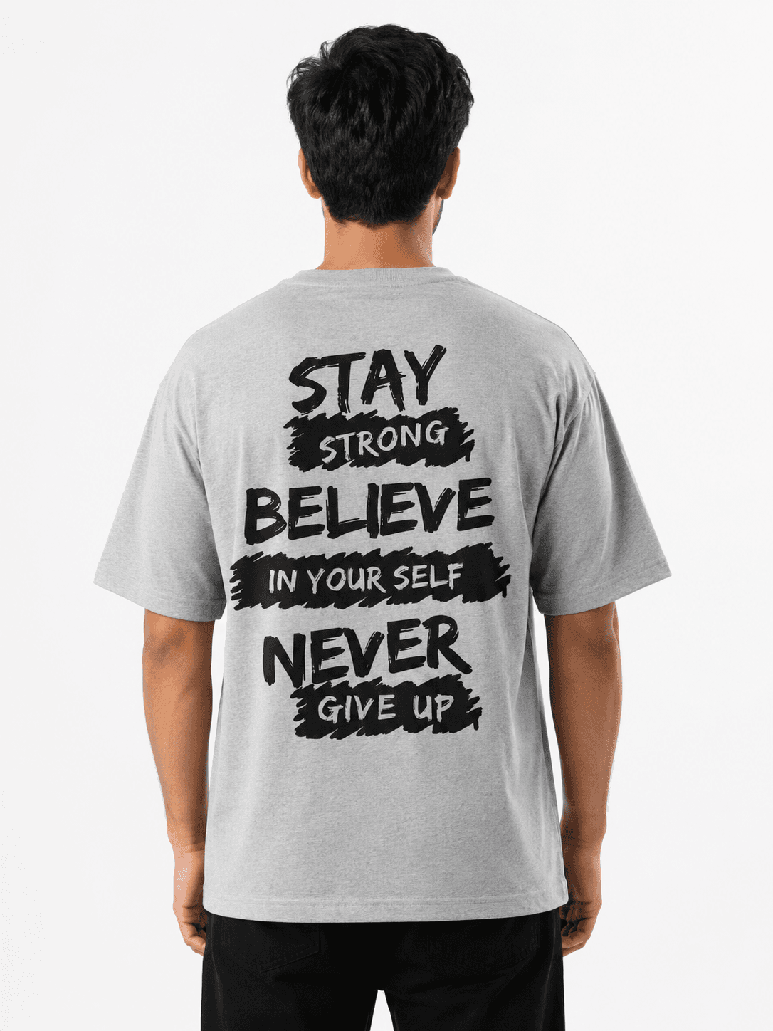 NEVER GIVE UP GRAPHIC T-SHIRT - Grey