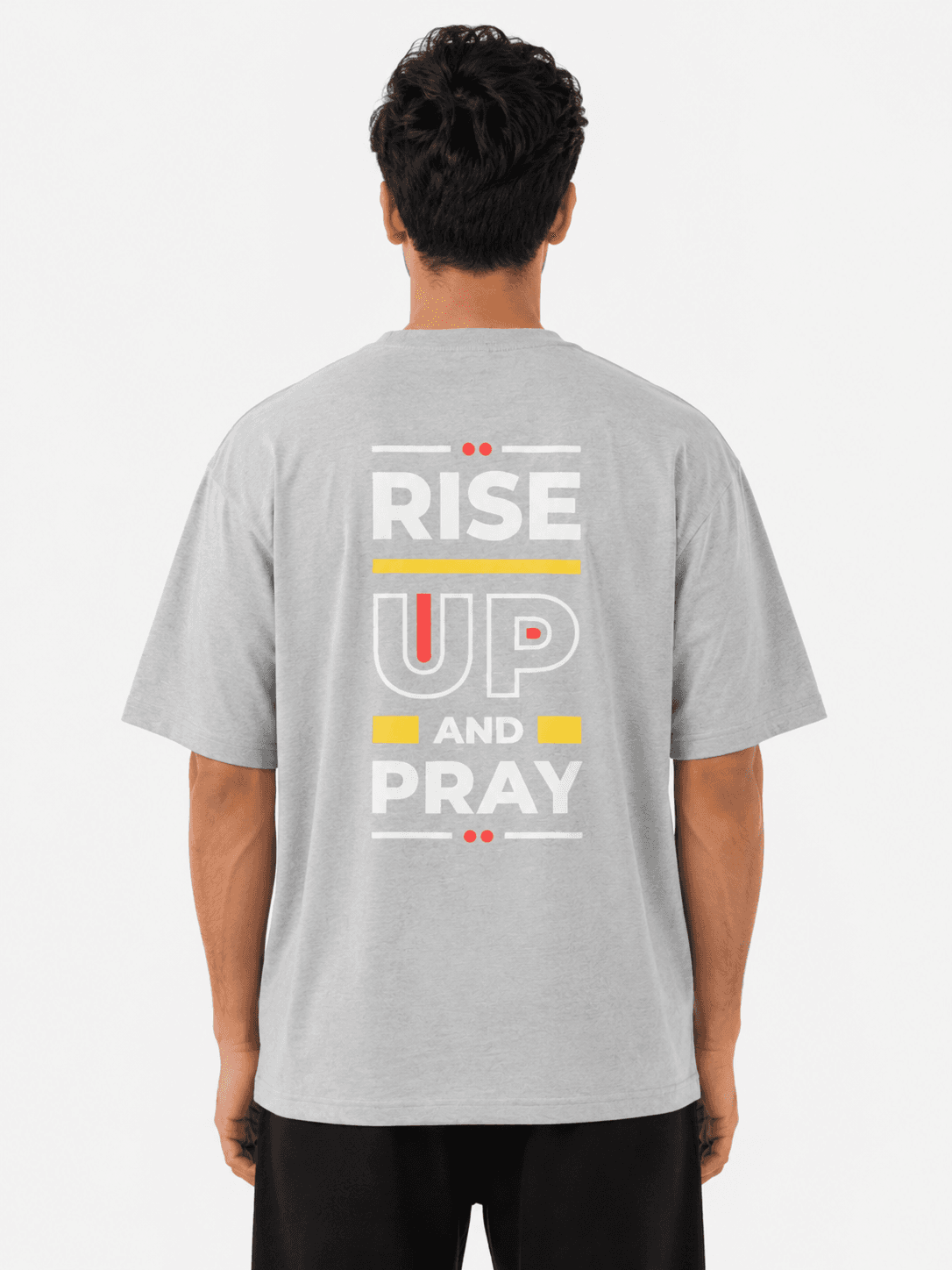 RISE UP AND PRAY GRAPHIC T-SHIRT - Grey